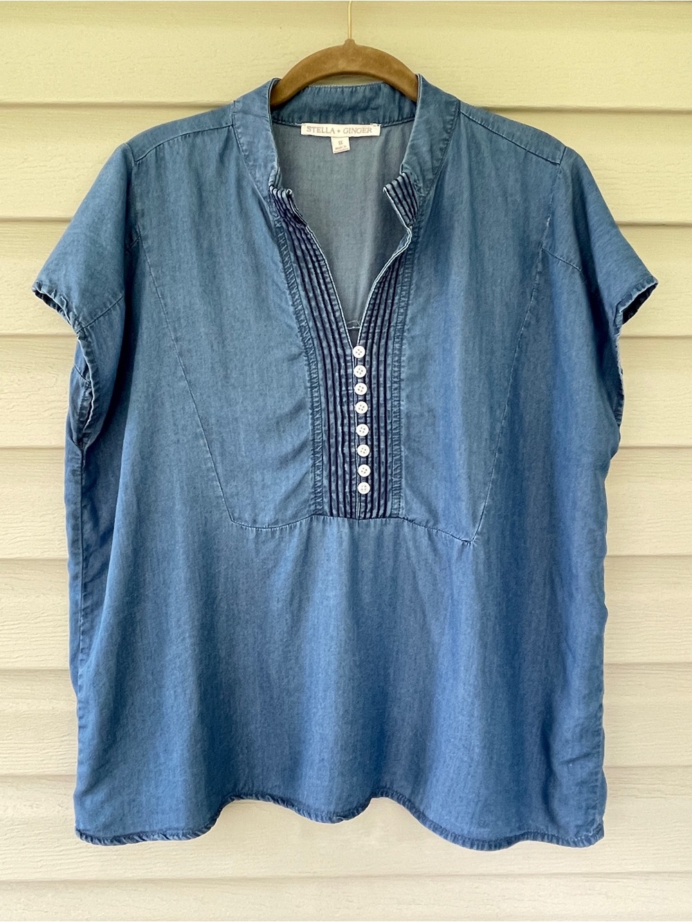 Stella & Ginger Women's Chambray Lyocel Top Size 1X